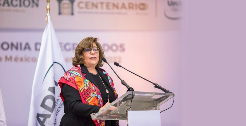 La Jefa de Gobierno de la Ciudad de México, Claudia Sheinbaum Pardo, durante su discurso en el evento del Centenario de la Constitución de 1917.