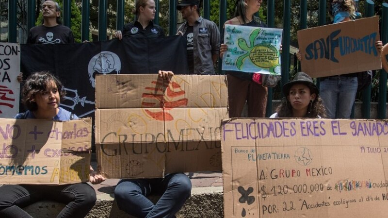 Protesta contra Grupo México por contaminación