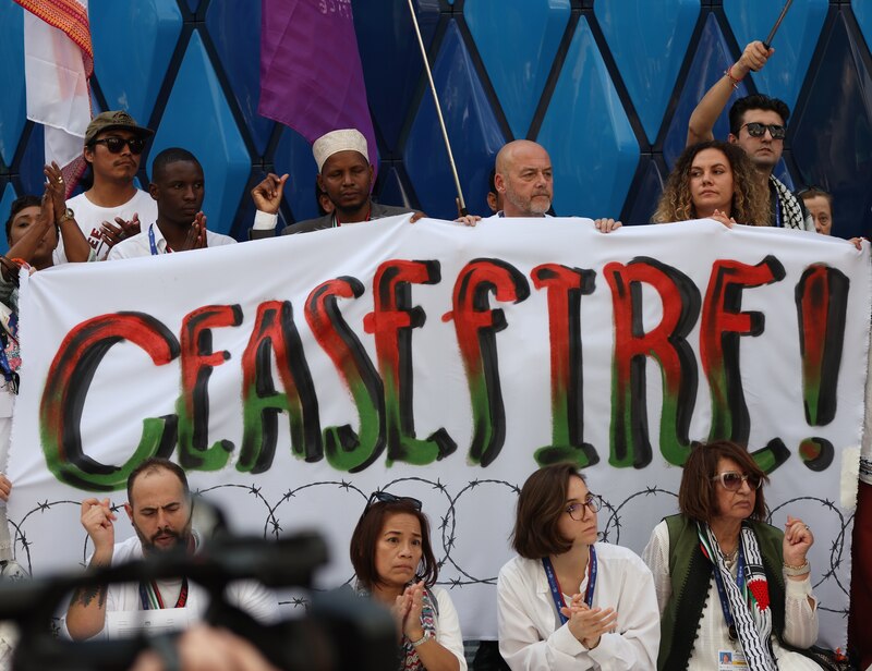 Protesta por el alto al fuego en Yemen