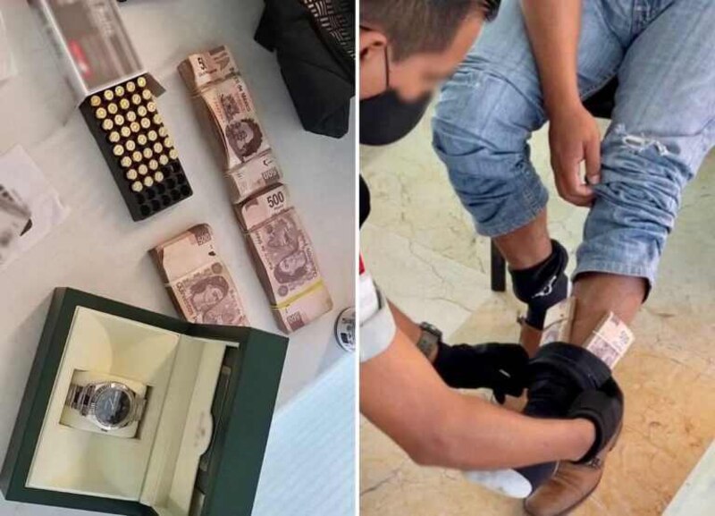 Detienen a un hombre con una gran cantidad de dinero en efectivo y un reloj de lujo