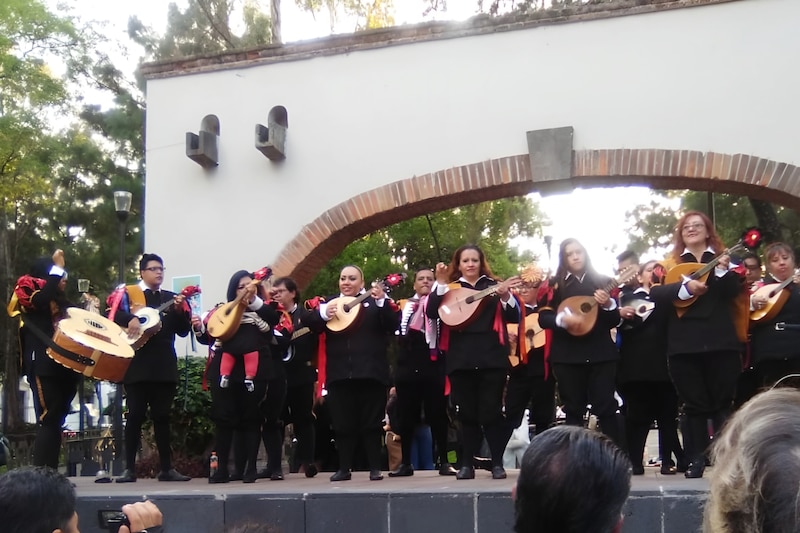 Estudiantinas se presentan en distintos puntos de San Ángel durante la festividad de la Feria de las Flores