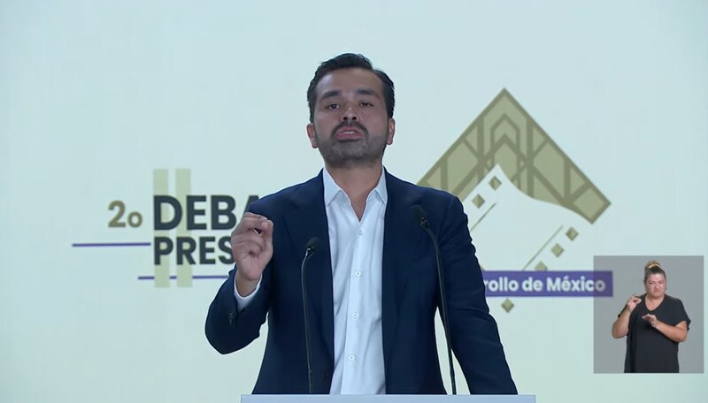 El candidato presidencial Ricardo Anaya durante el segundo debate presidencial.