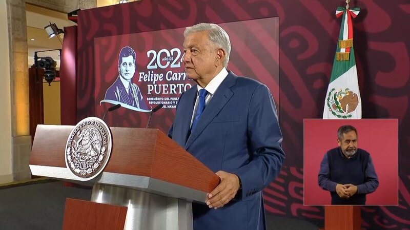 El presidente Andrés Manuel López Obrador durante una conferencia de prensa matutina.