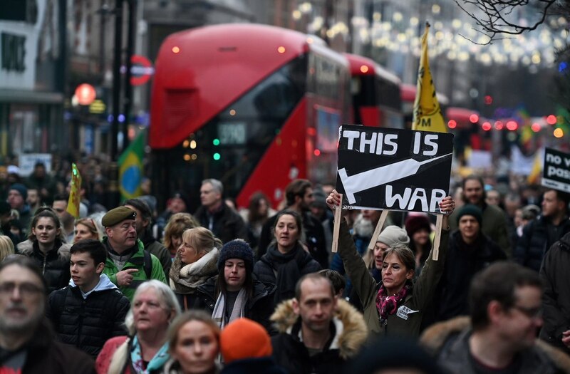 Protesta contra las vacunas en Londres