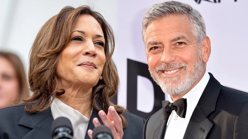 Kamala Harris y George Clooney asisten a un evento de recaudación de fondos en Los Ángeles