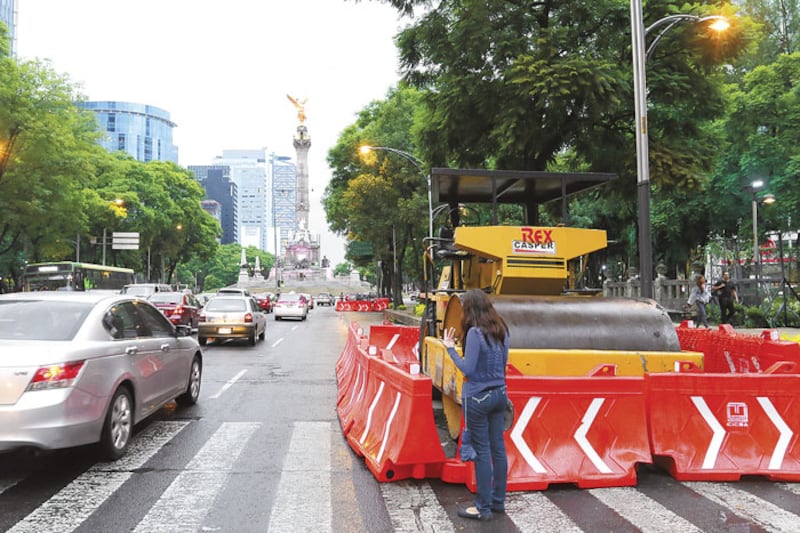 Trabajos de repavimentación en la Ciudad de México