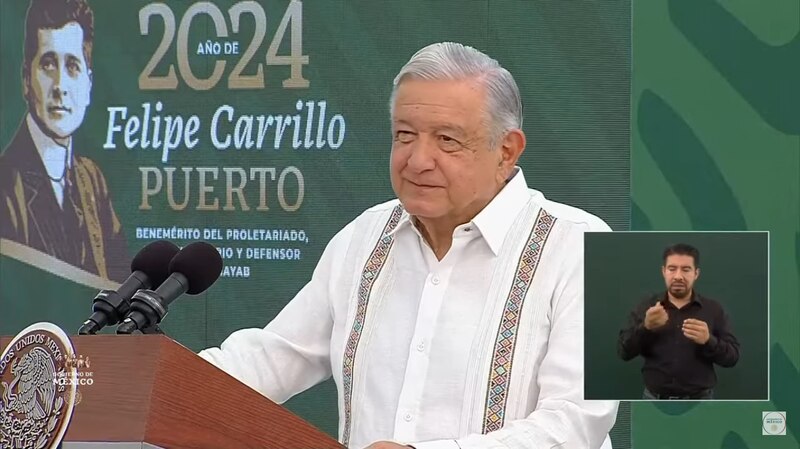 El presidente Andrés Manuel López Obrador encabeza la ceremonia del 102 aniversario del natalicio de Felipe Carrillo Puerto