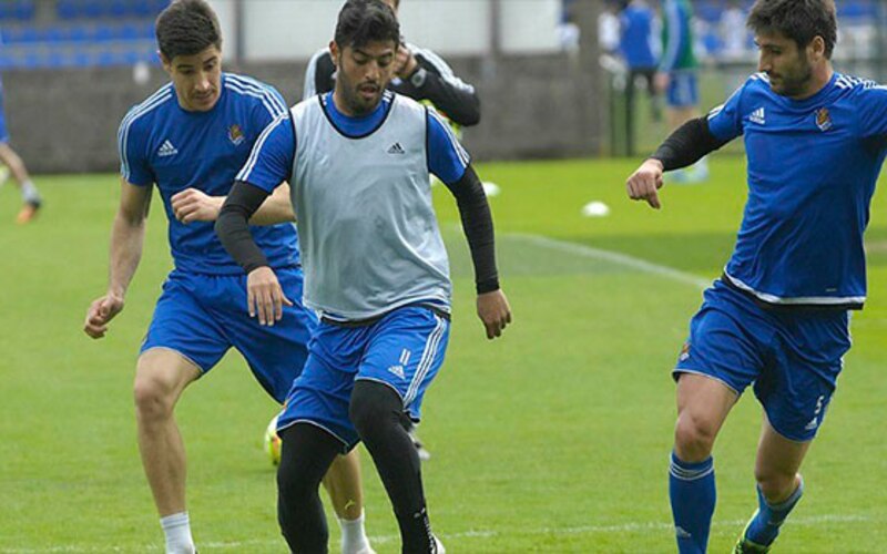 Jugadores del Real Madrid entrenando