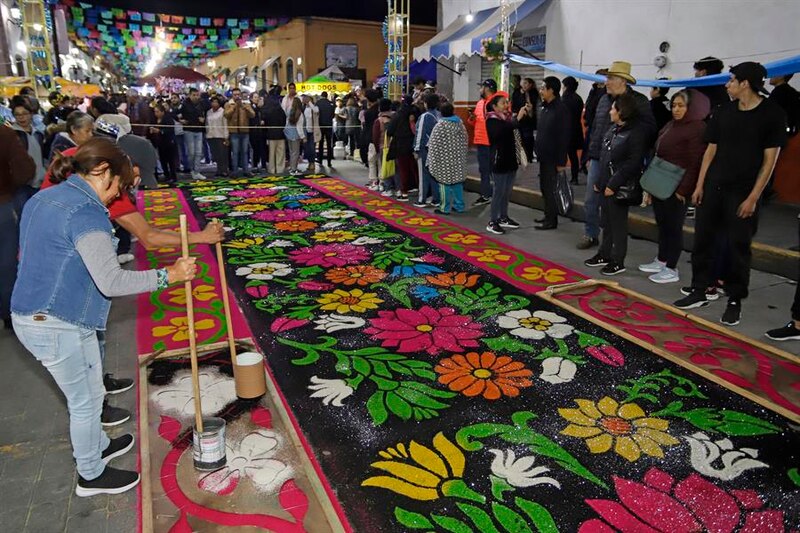 Alfombra de flores en México