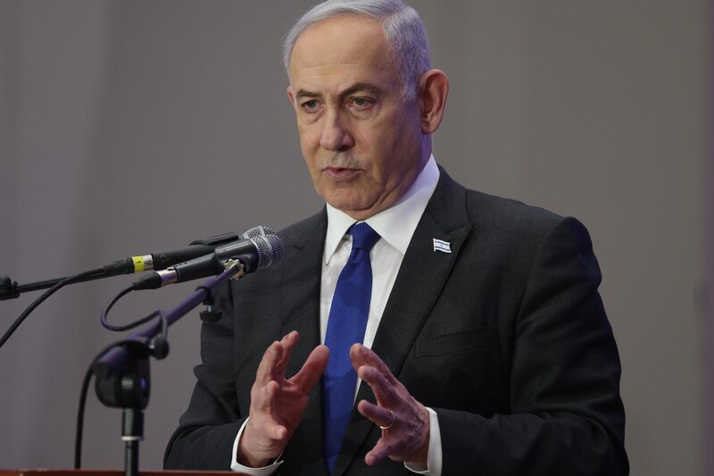 El primer ministro israelí, Benjamin Netanyahu, pronuncia un discurso.