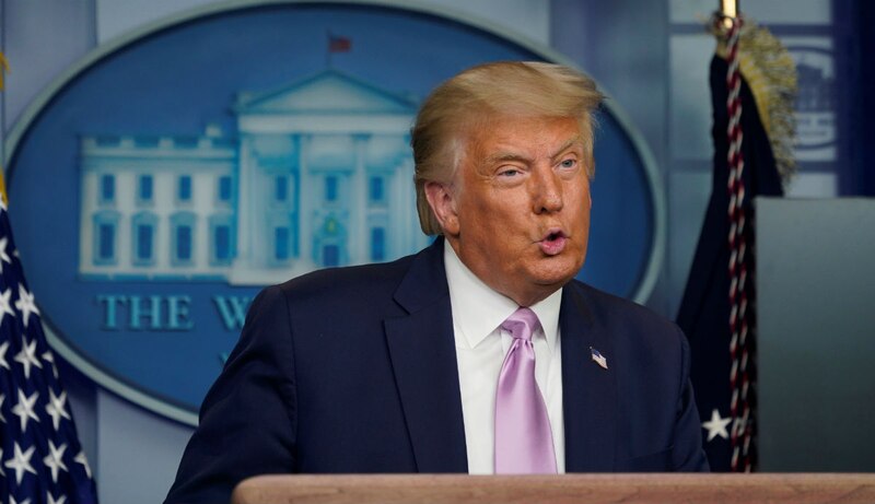 El presidente Trump da un discurso en la Casa Blanca