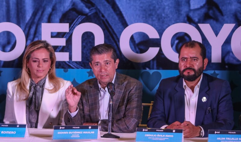 Conferencia de prensa del alcalde de Coyoacán, Giovani Gutiérrez Aguilar