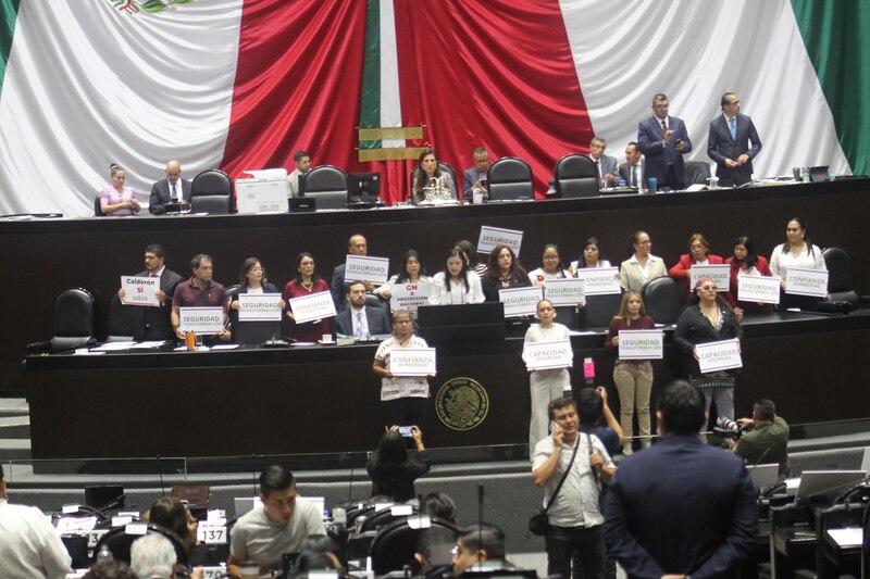 Posible título: Diputados mexicanos protestan contra la inseguridad