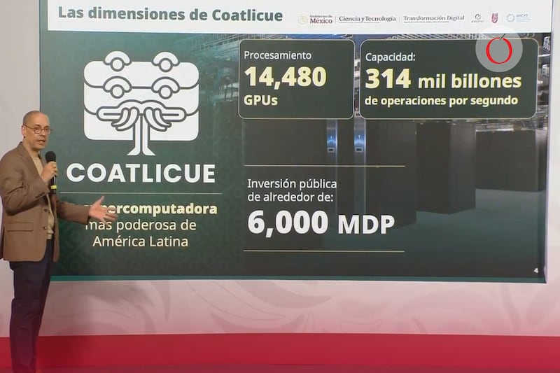 La supercomputadora Coatlicue prevé una inversión pública de 6,000 millones de pesos.