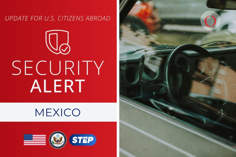 Alerta de Seguridad de Estados Unidos por robos en carretera de México