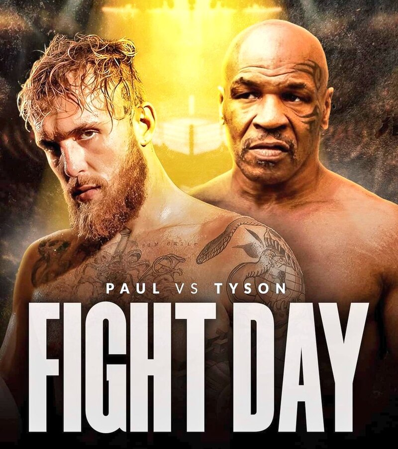 cartel oficial de la pelea de Jake Paul vs Mike Tyson pactada para este viernes 15 de noviembre de 2024.