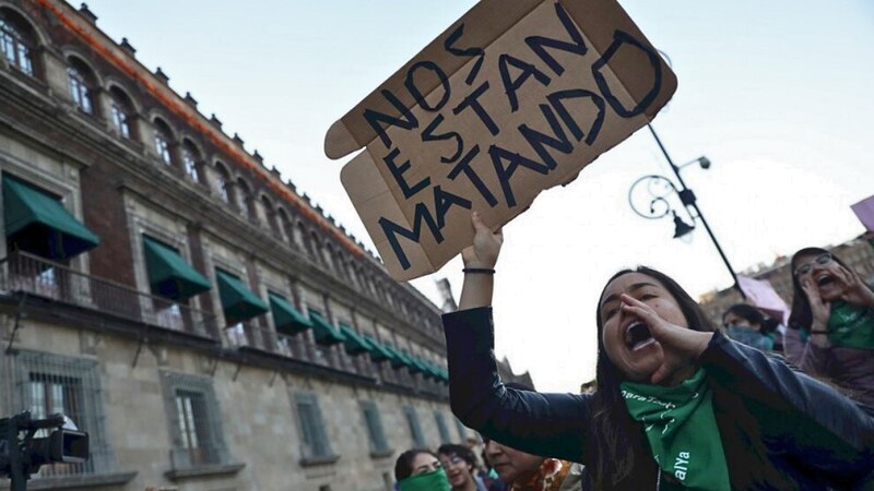 Protesta contra la violencia de género en México