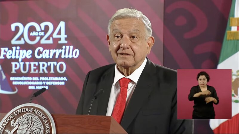 El presidente Andrés Manuel López Obrador durante su discurso en Felipe Carrillo Puerto, Quintana Roo.