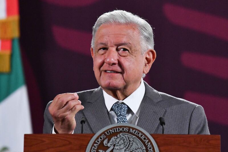 El presidente Andrés Manuel López Obrador durante una conferencia de prensa.