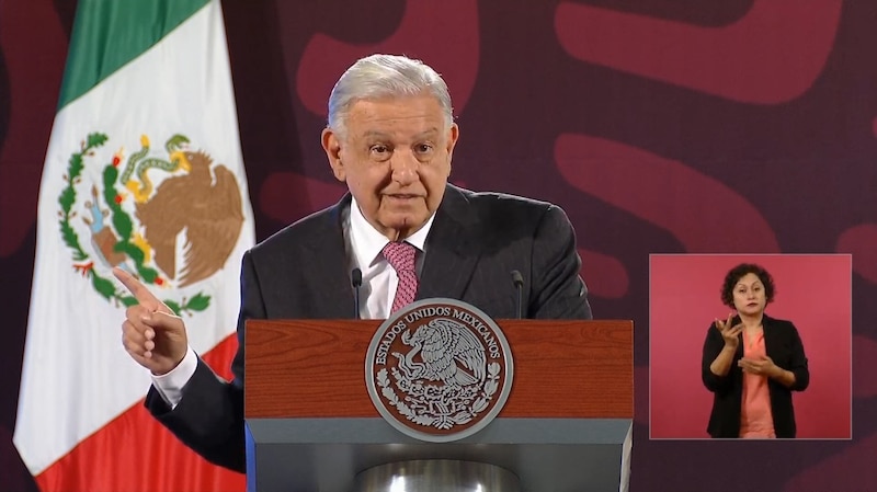 El presidente Andrés Manuel López Obrador da un discurso.