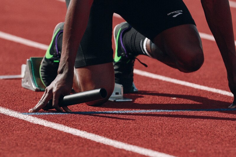 Atleta en la línea de salida