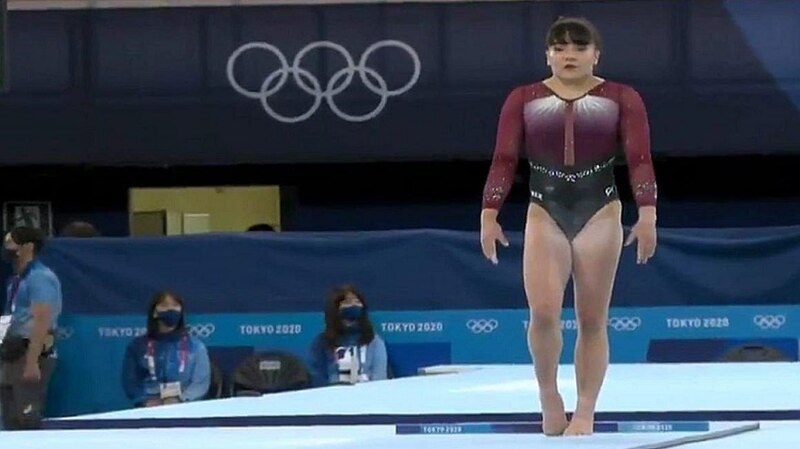 Gimnasta japonesa Rebeca Andrade en los Juegos Olímpicos de Tokio 2020