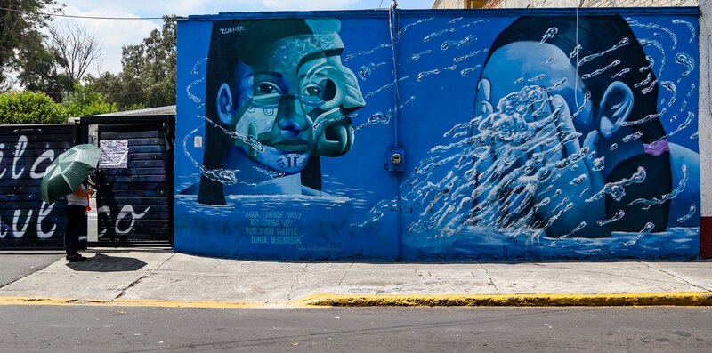 Mural de arte urbano en la Ciudad de México