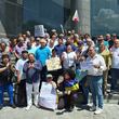 Opositores venezolanos protestan contra la participación de Delcy Rodríguez ante la ONU