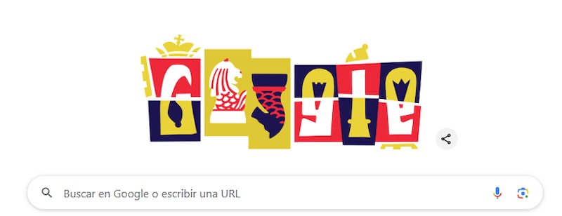 Doodle lanzado por Google celebrando el ajedrez este lunes 25 de noviembre de 2024.