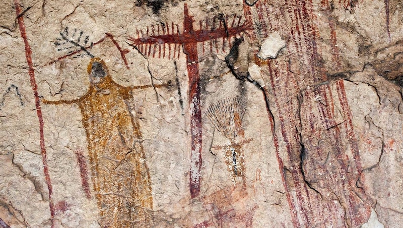 Pinturas rupestres en la cueva de los Indios