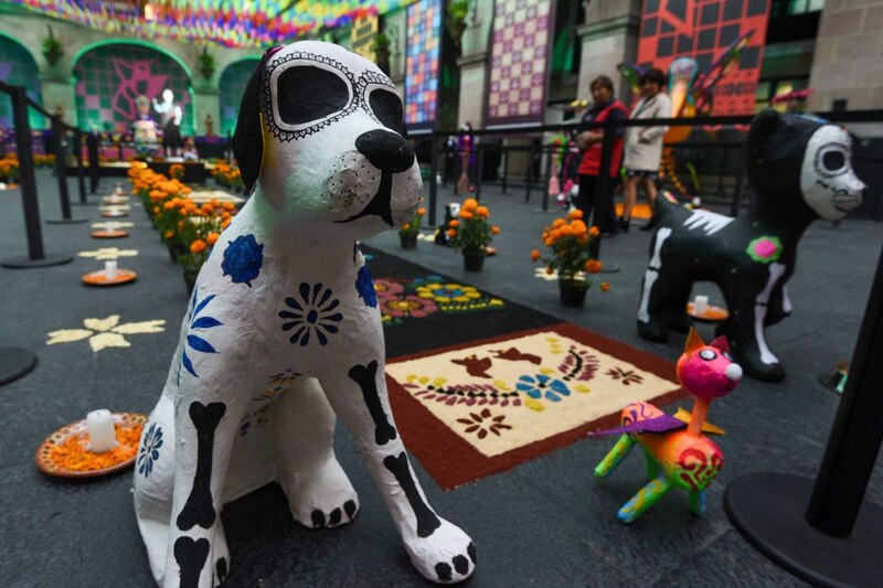 Una ofrenda con una mascota