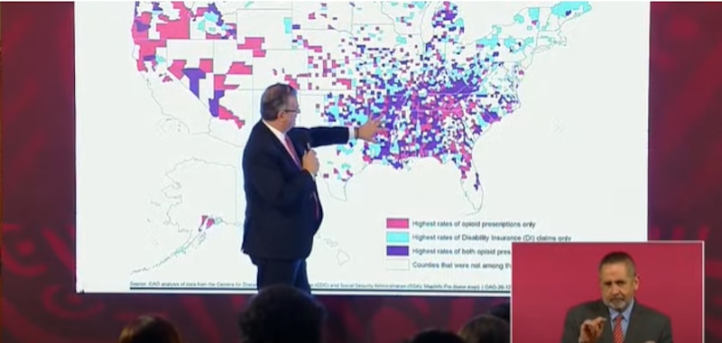 Mapa de prescripción de opioides en los Estados Unidos