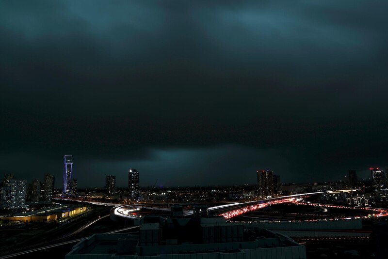 Tormenta eléctrica sobre la ciudad