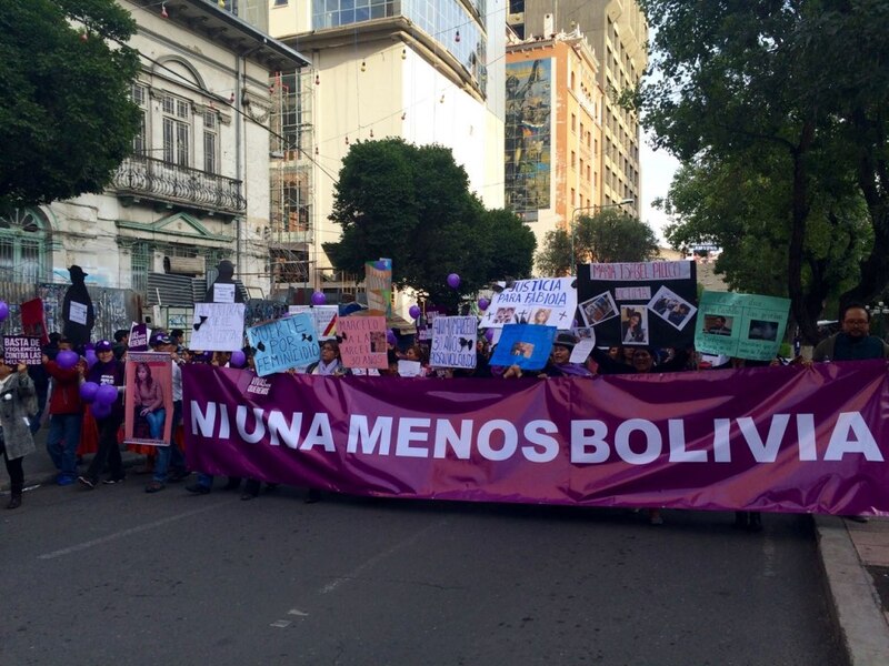 Protesta contra la violencia de género en Bolivia