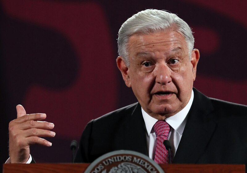 El presidente Andrés Manuel López Obrador da un discurso.