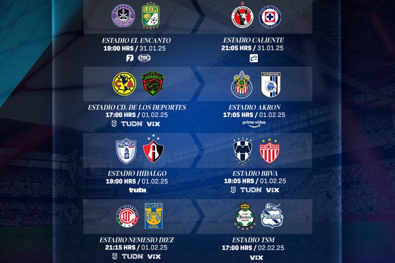 Calendario de partidos de la liga MX para este fin de semana