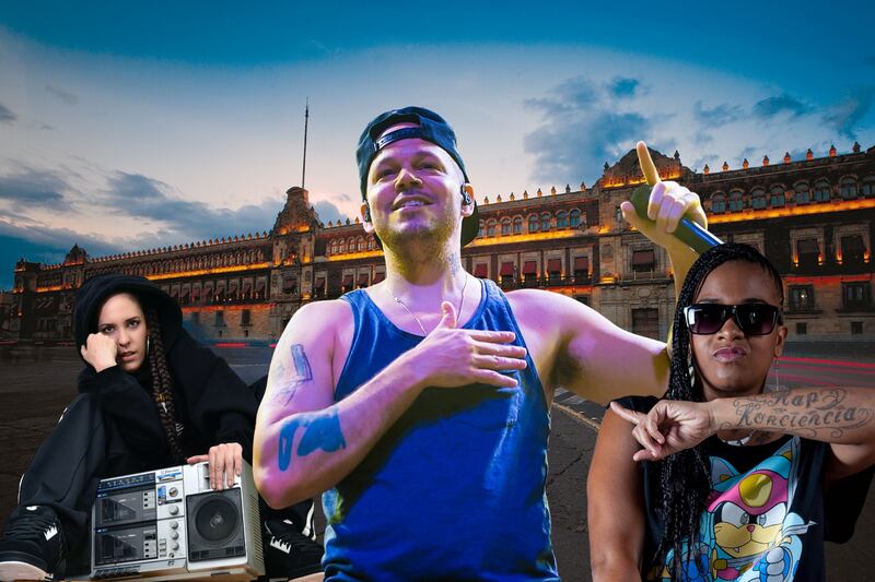 En la foto, Ximbo, Residente y Ariana Puello