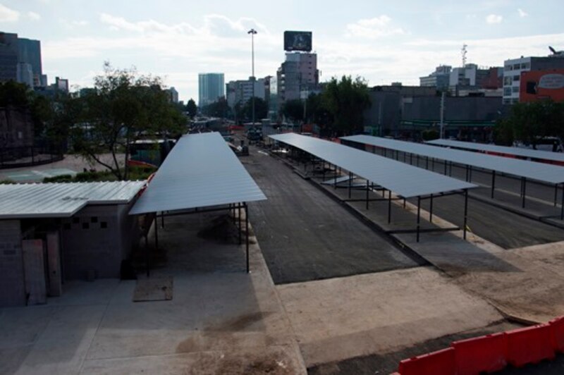 Construcción de la nueva terminal de autobuses de la Ciudad de México