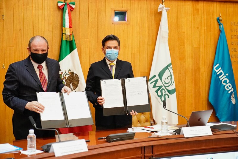 Firma de convenio entre el IMSS y UNICEF