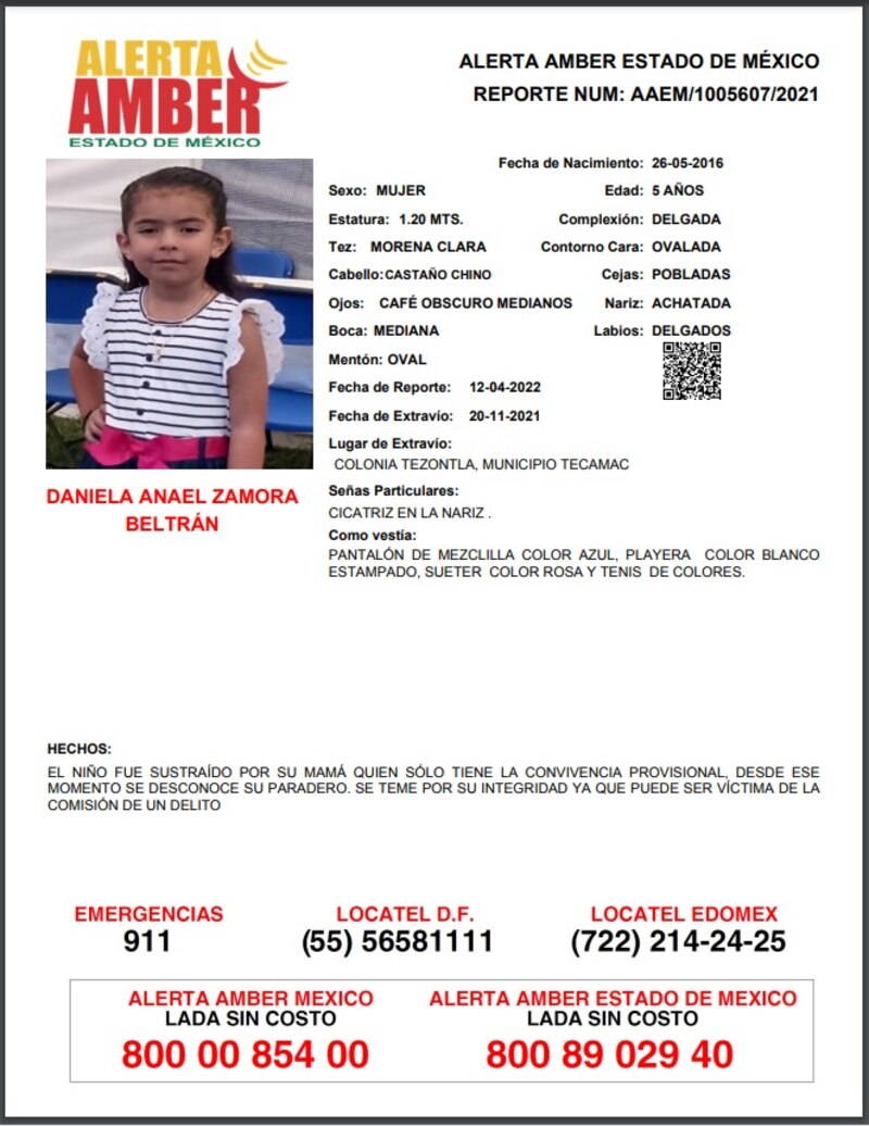 Title: Alerta Amber: Daniela Anael Zamora Beltrán