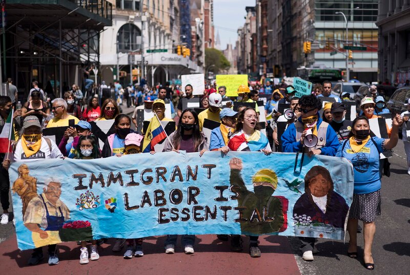 Marcha por los derechos de los inmigrantes en Nueva York