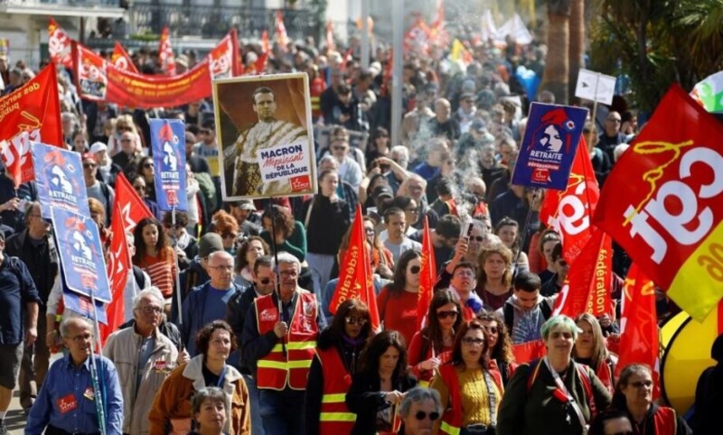 Manifestación en Francia contra la reforma de las pensiones