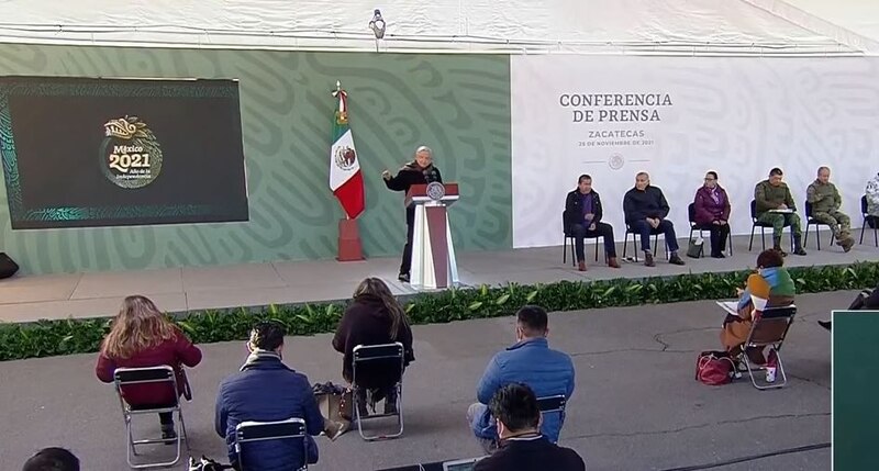 El presidente Andrés Manuel López Obrador ofrece una conferencia de prensa en Zacatecas