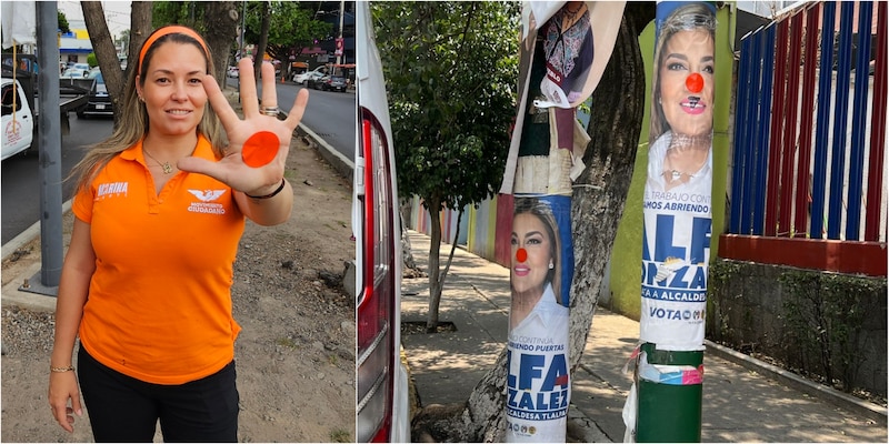 Candidata a alcaldesa de Tlalpan, Marina Garay, hace campaña en las calles