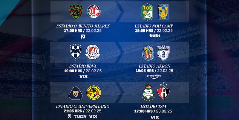 Partidos de la jornada 9 del Clausura 2025 | Liga MX. Fechas, horarios, canales de transmisión y dónde ver el futbol mexicano en vivo.