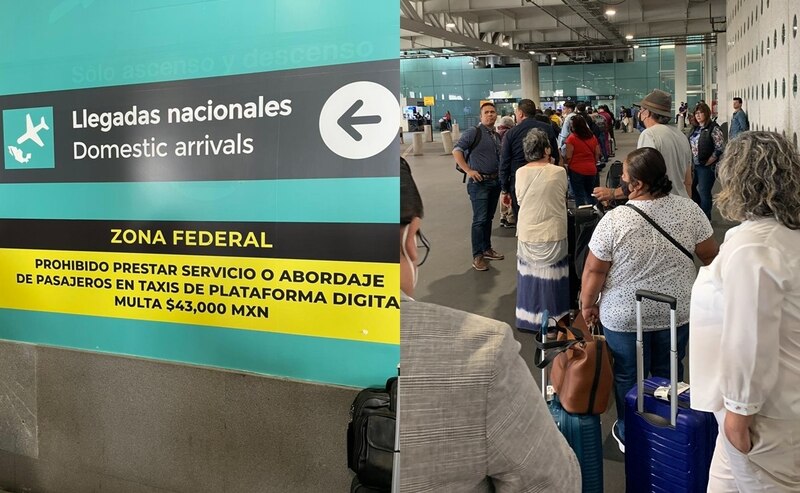 Largas filas de espera en el aeropuerto de la Ciudad de México