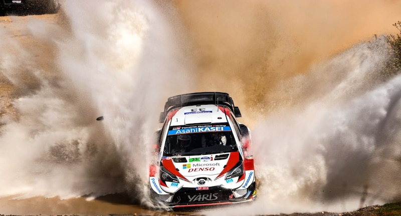 Accidente de un coche de rally en el Rally de España