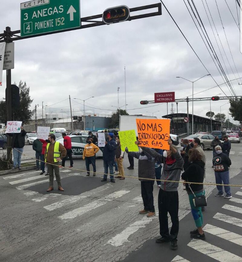 Protesta por fuga de gas en la Ciudad de México