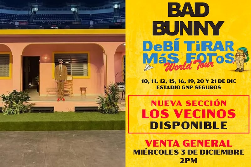 La nueva sección estará disponible detrás del escenario principal para los shows de Bad Bunny en el Estadio GNP Seguros en la Ciudad de México.