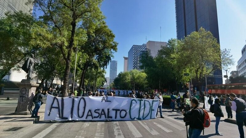 Protesta contra el alza de precios en la Ciudad de México